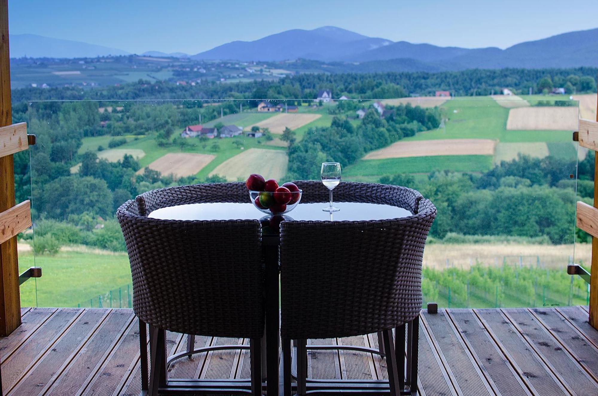 Fantastic View Vineyard Beskid Mountains Gruszow  Kamer foto